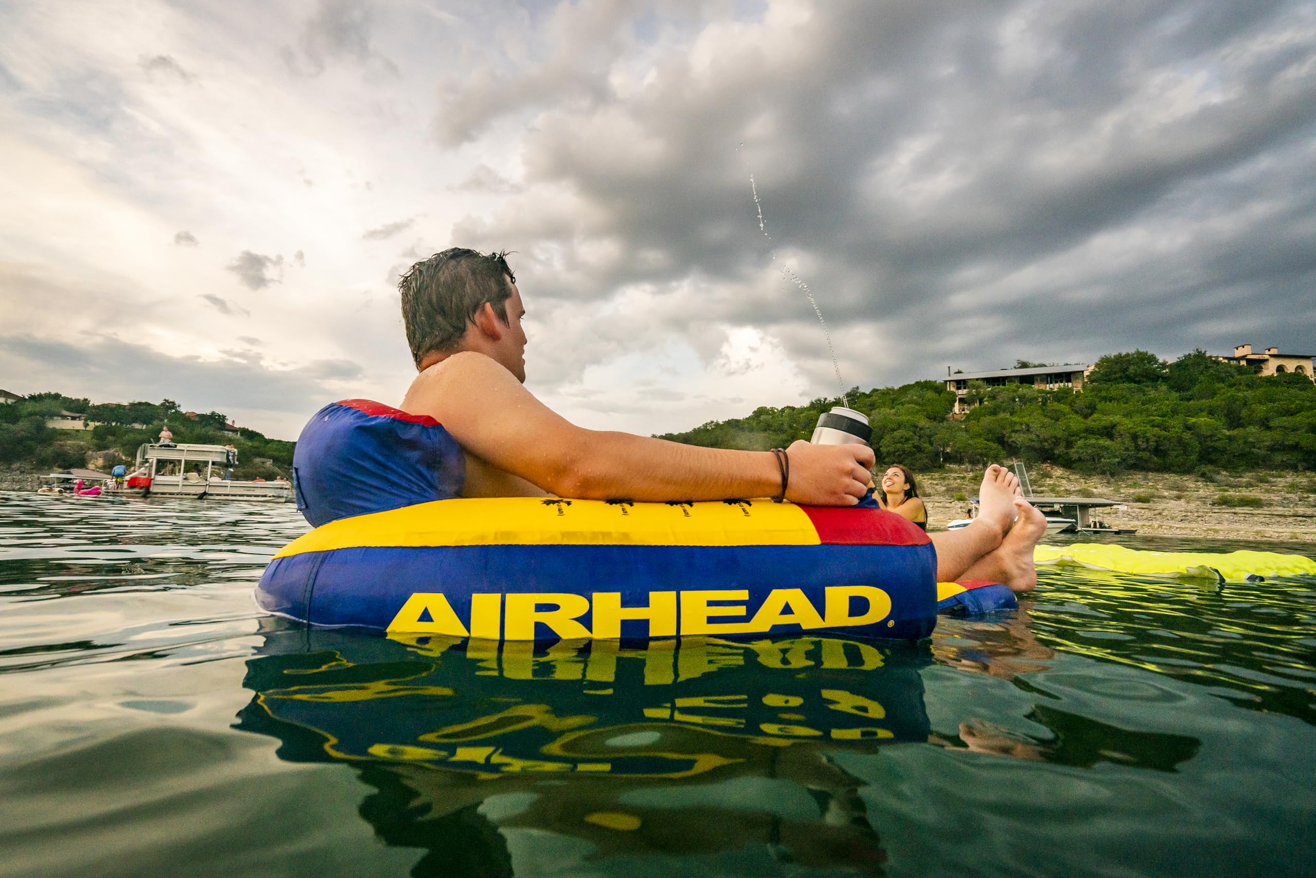AIRHEAD Bimini Lounger II, 1 Person Pool Float with Drink Holder Zip Storage Pocket - Image 5