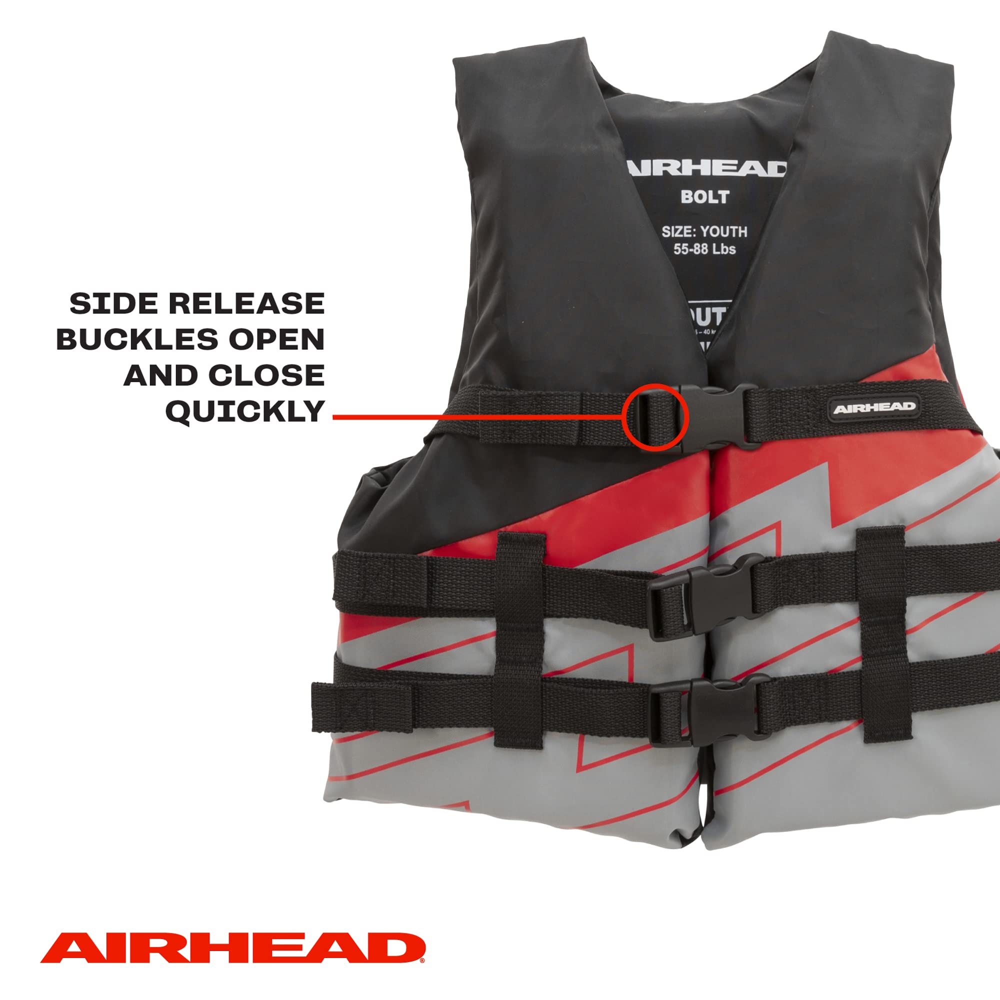 Airhead Bolt Life Vest | Closed Sided PFD | Child, Youth and Adult - Image 3