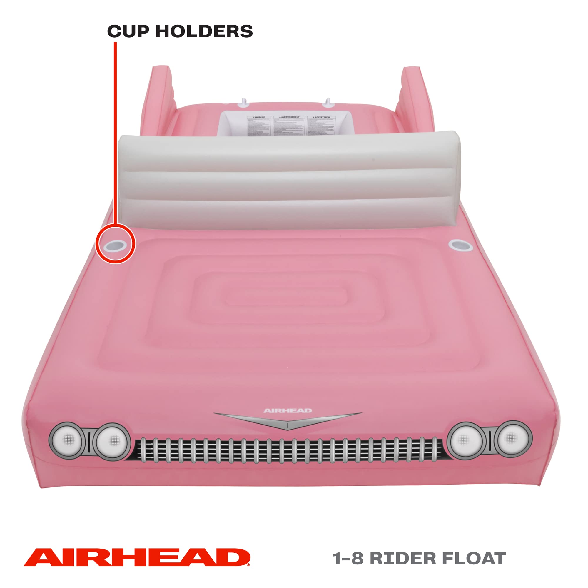 Airhead Classic Cruiser Lake Float, 1-8 Rider Car Lake Float - Image 3