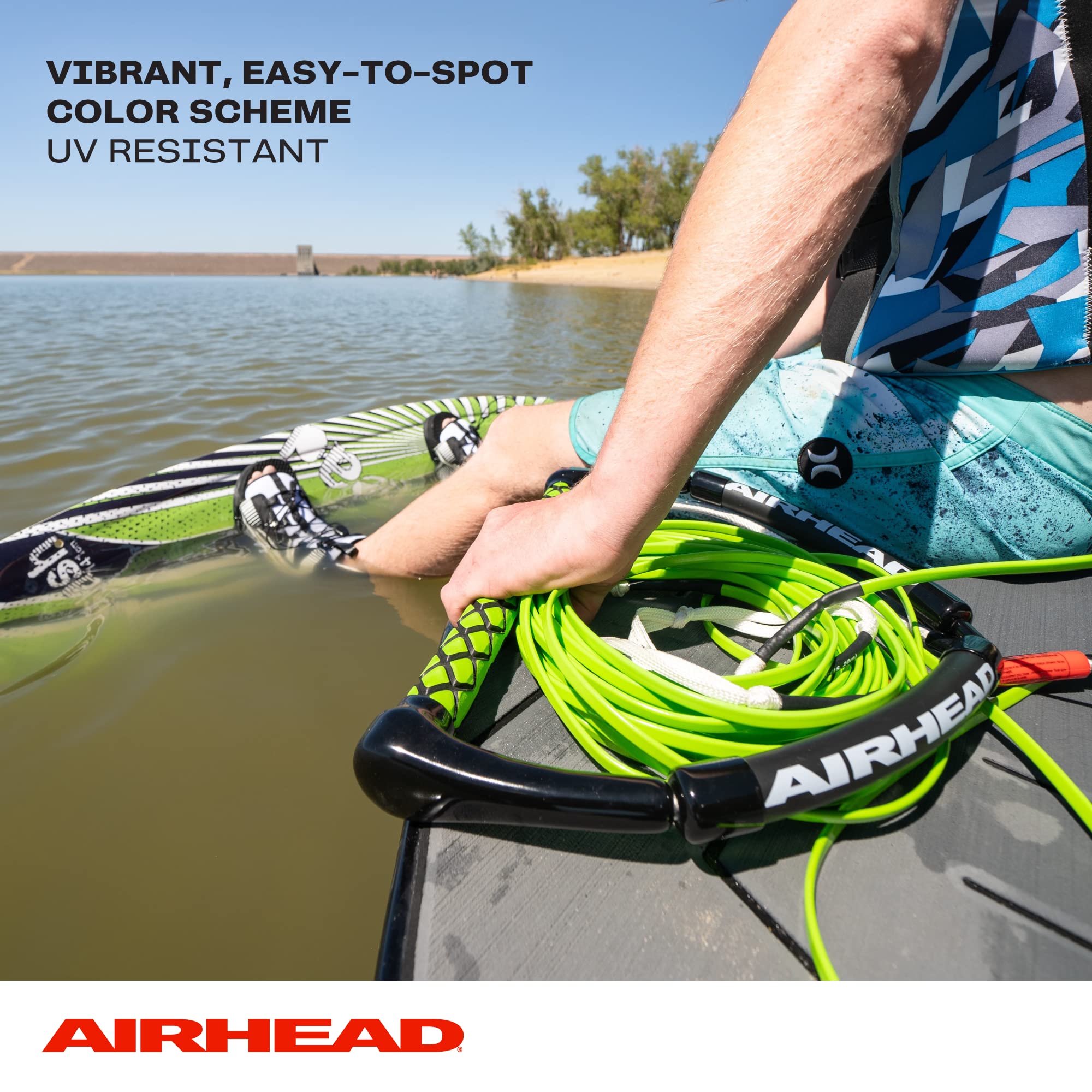 Airhead Dyneema Flat Line Wakeboard Rope, 4 Sections, 70-Feet, Green - Image 5