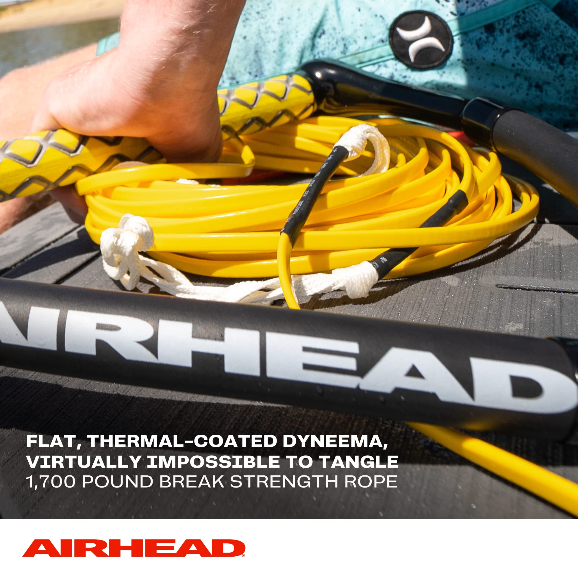 AIRHEAD Dyneema Flat Line Wakeboard Rope, 4 Sections, 70-Feet, Multiple Colors Available - Image 4