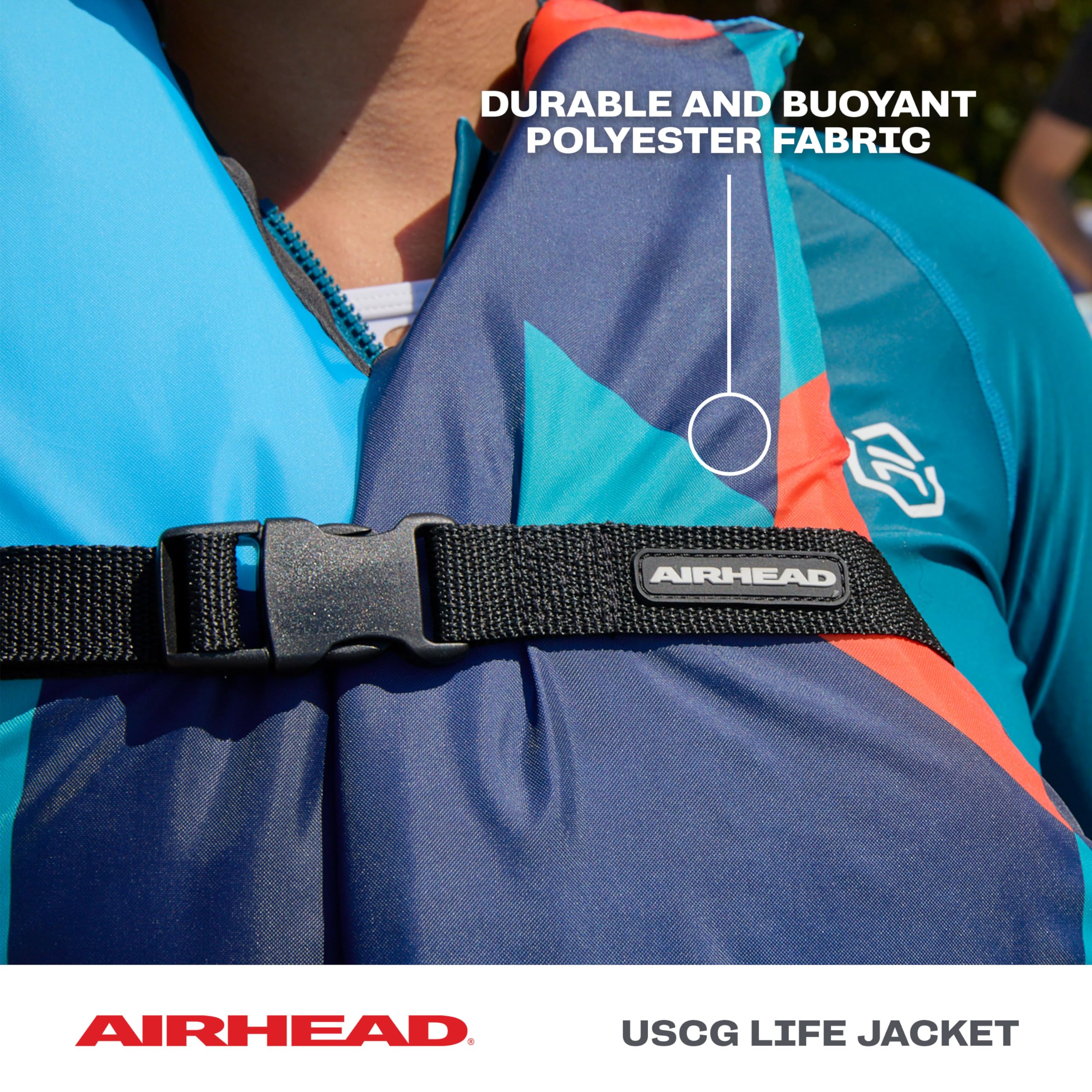 Airhead GEO General Boating Life Vest Multiple Sizes - Swim Vests for Adults, Children & Youth - Durable Polyester & PE Foam - USCG Approved - Image 3