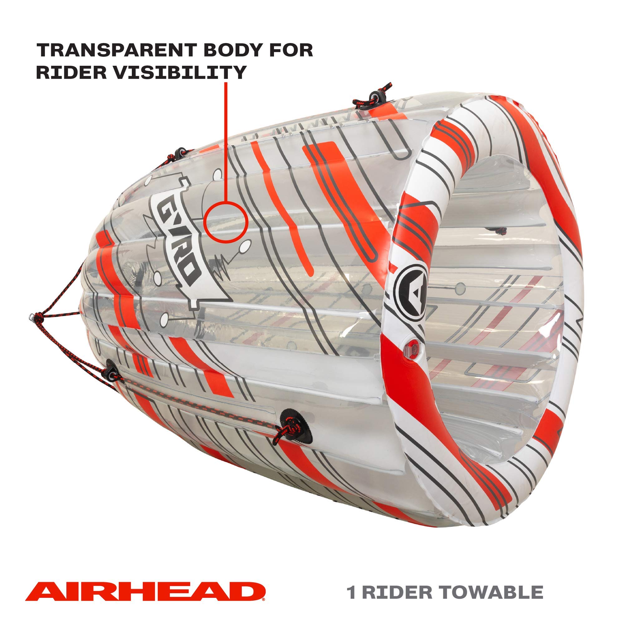Airhead Gyro, 1 Rider Spinning Towable Tube for Boating with Tumbling Action - Image 3