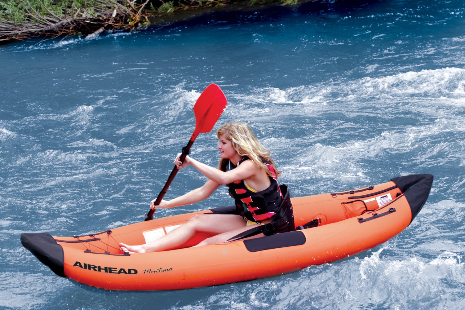 AIRHEAD Kayak Paddle, Deluxe 2 sect, 84", Curved Blade - Image 3