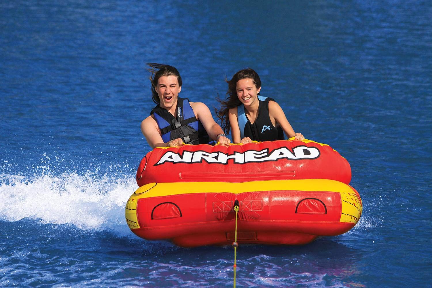 AIRHEAD LIVE WIRE 1-2 Rider, Towable Tube for Boating with Dual Tow Points - Image 3