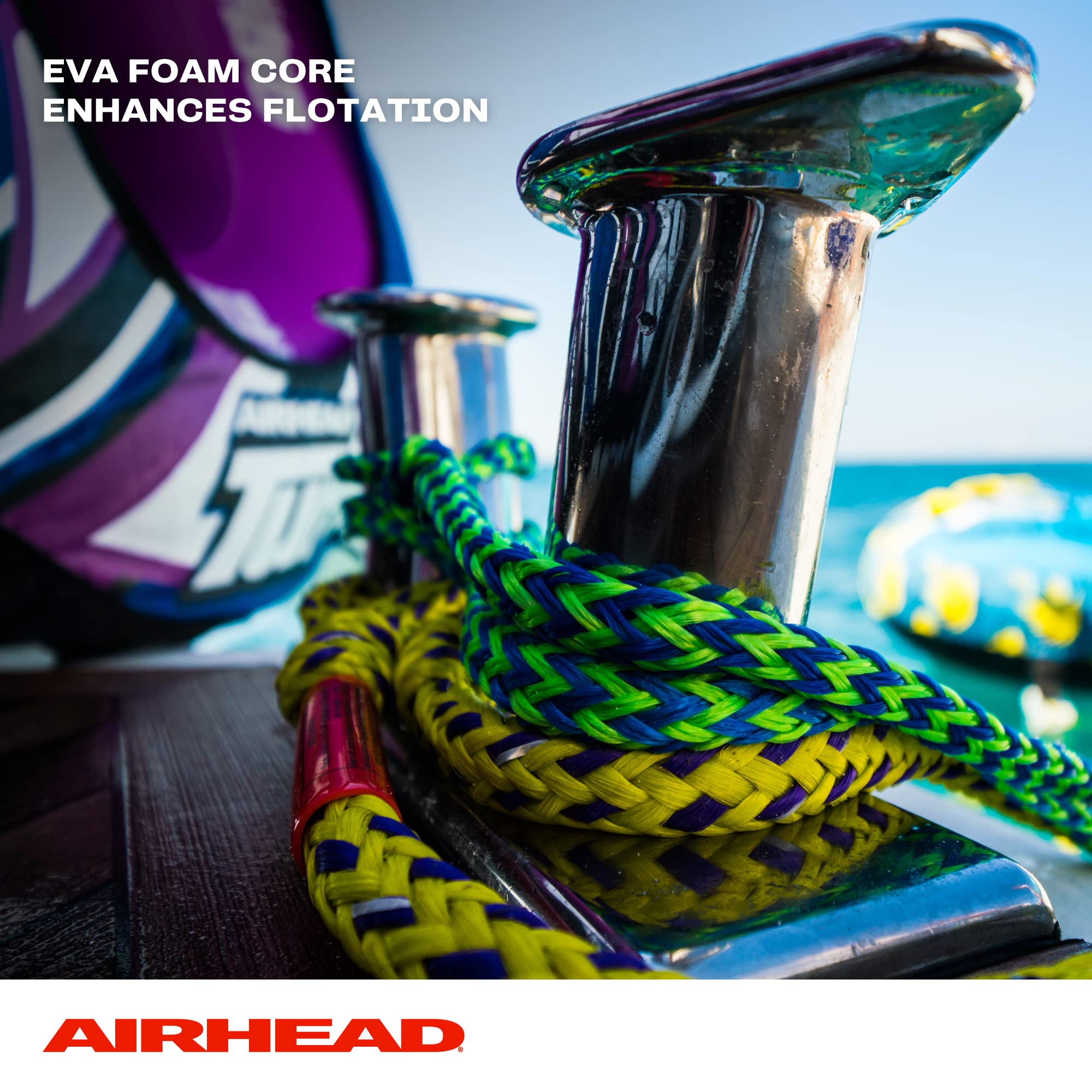 Airhead Reflective Tow Rope for 1-6 Rider Towable Tubes, 60-Feet, Multiple Rider Options Available - Image 3