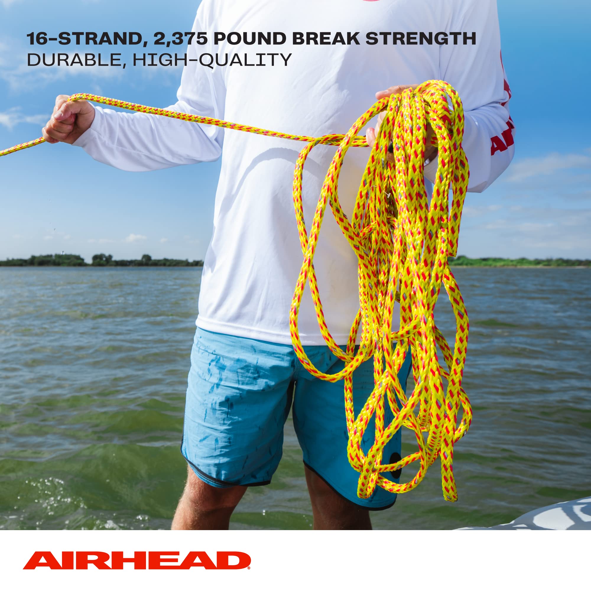 Airhead Reflective Tow Rope for 1-6 Rider Towable Tubes, 60-Feet, Multiple Rider Options Available - Image 4