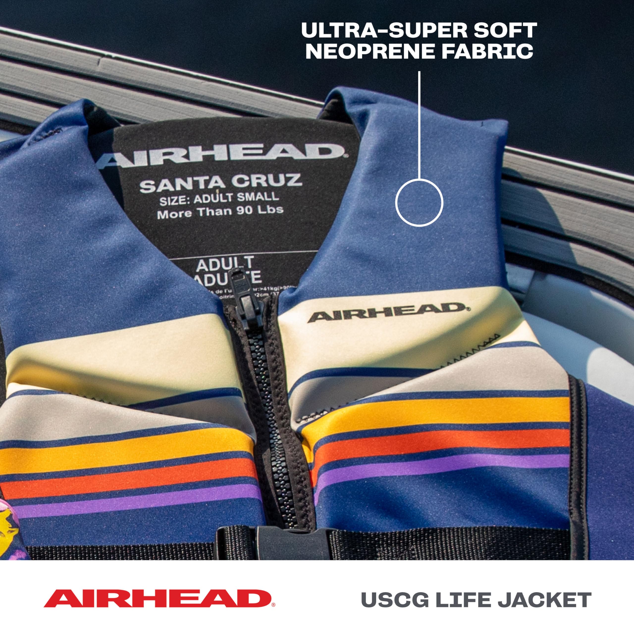 Airhead Santa Cruz Life Vest Multiple Sizes - Swim Vests for Adults, Children & Youth - Kwik Dry Neolite Fabric - USCG Approved - Image 3
