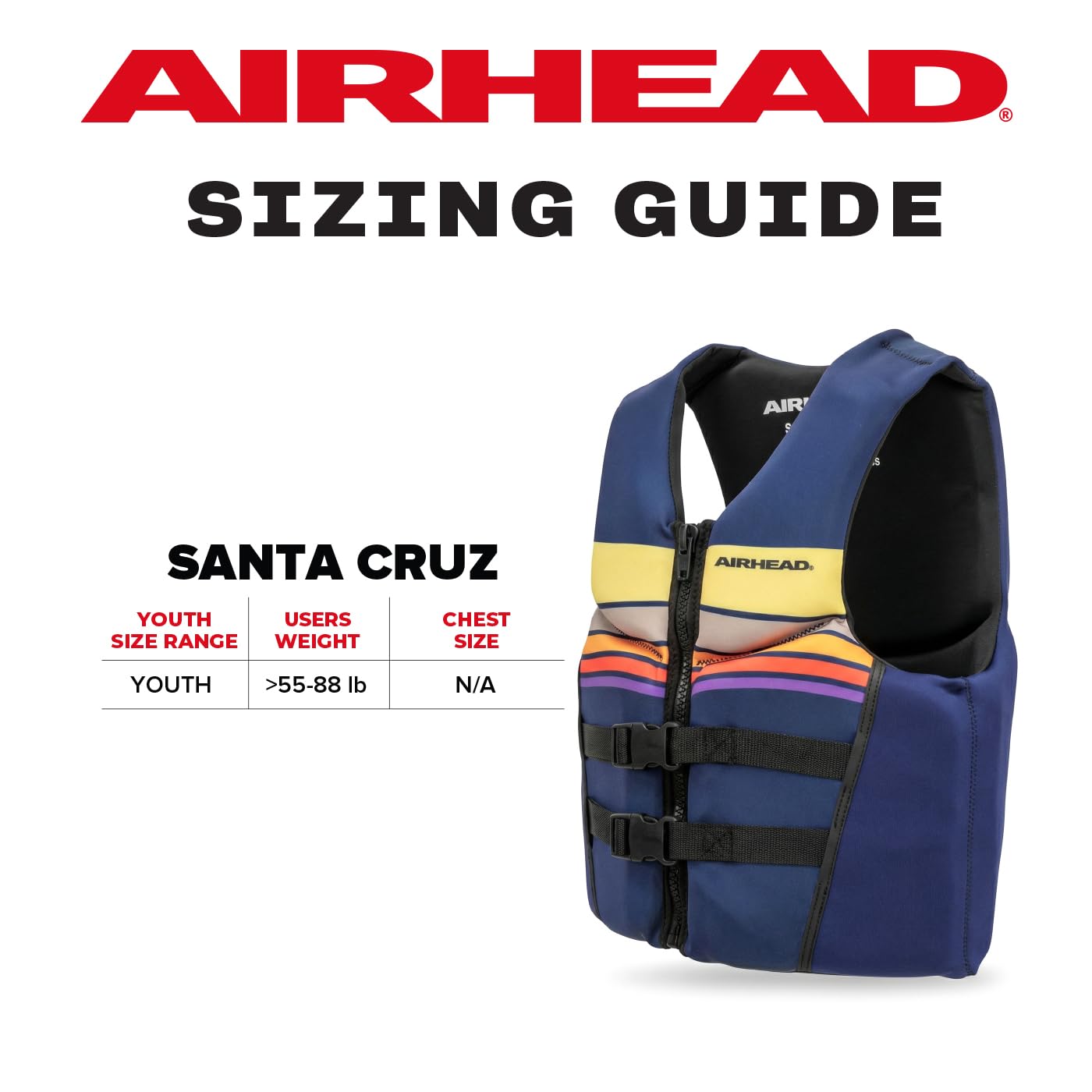 Airhead Santa Cruz Life Vest Multiple Sizes - Swim Vests for Adults, Children & Youth - Kwik Dry Neolite Fabric - USCG Approved - Image 7