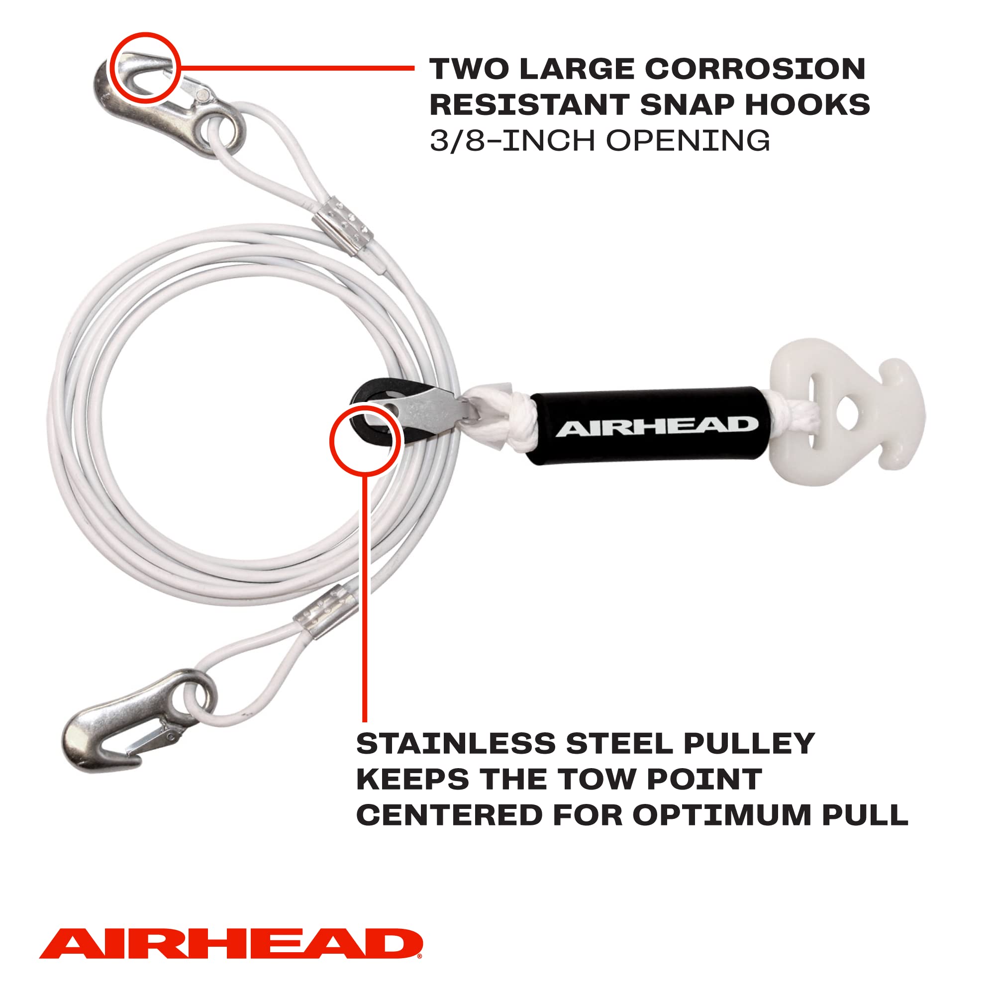 Airhead Self Centering Cable Tow Harness for 1-2 Rider Towable Tubes, Water Skis and Wakeboards, 14-Feet - Image 3
