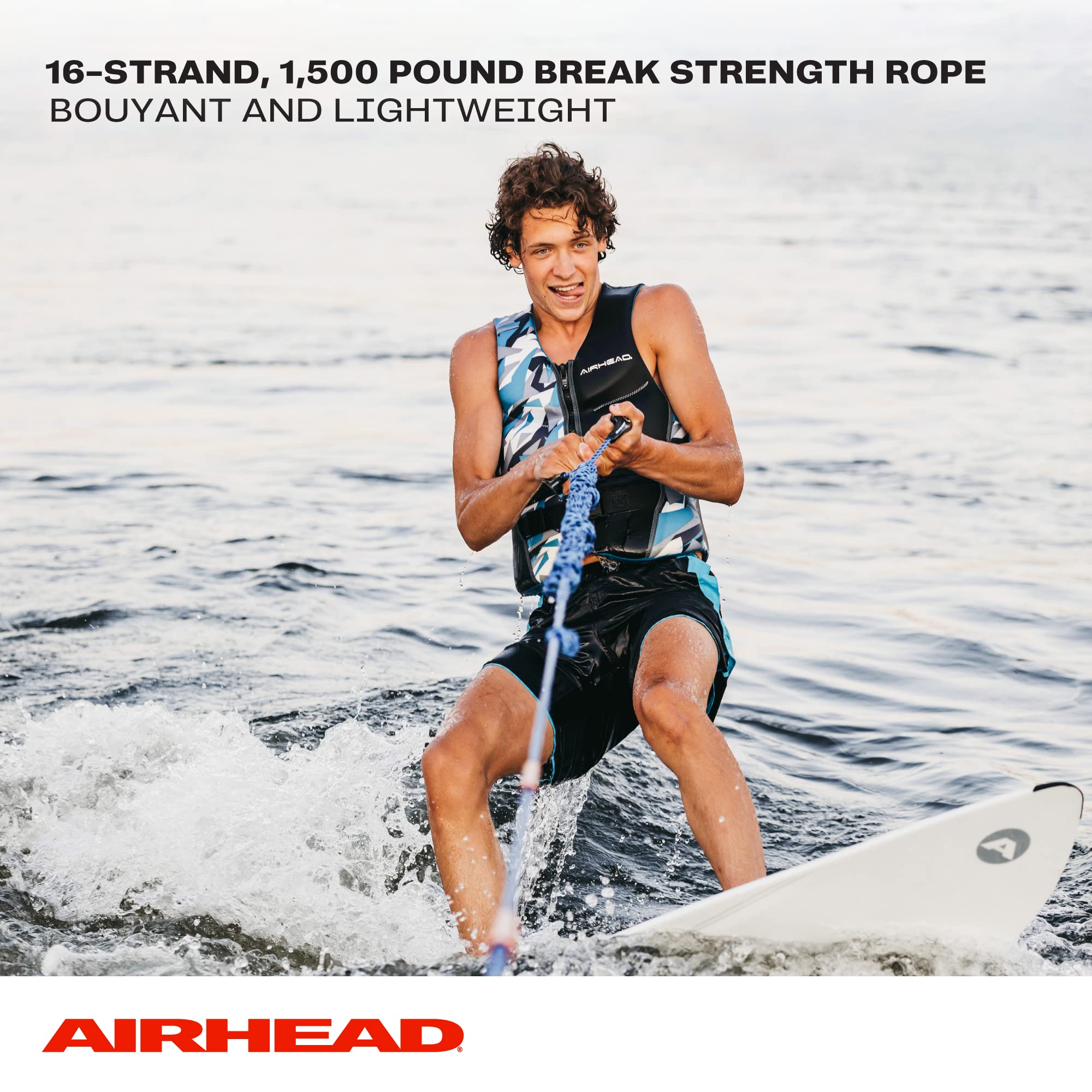 Airhead Spiral Braid Wakesurf Rope, 3 Sections, 16-Feet - Image 4