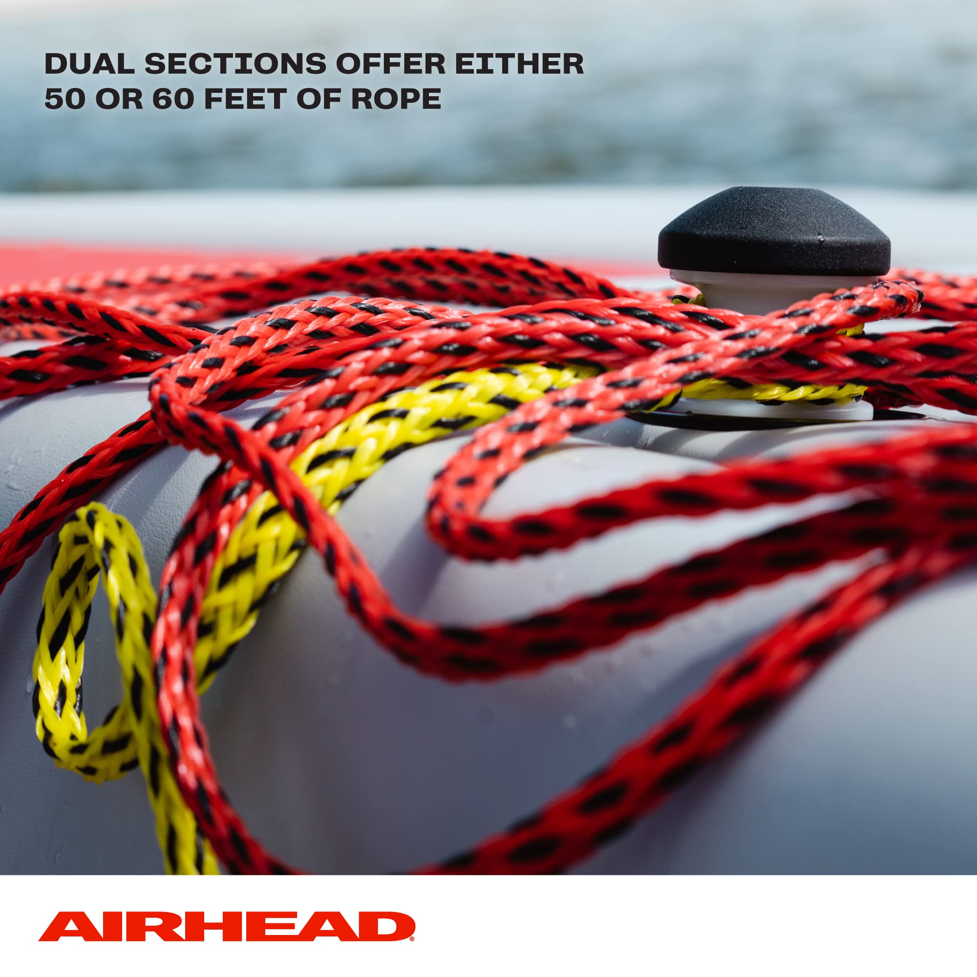 Airhead Tow Rope, 1-4 Rider Rope for Towable Tubes Multi, 9/16" - Image 3