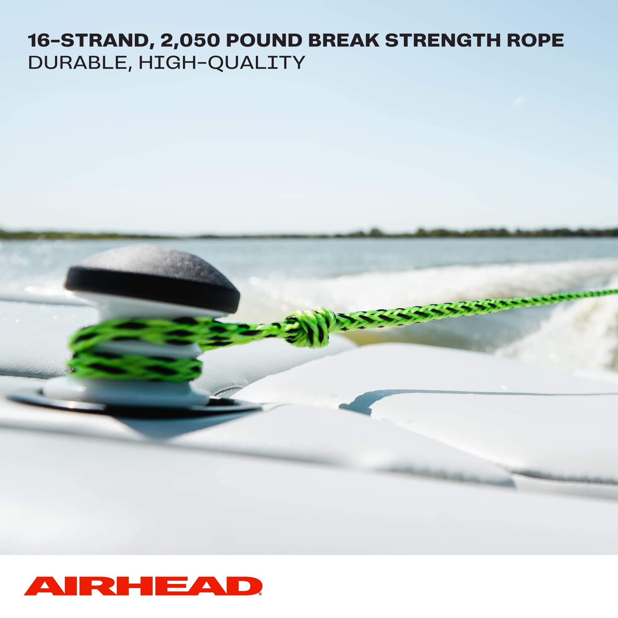 Airhead Water Ski Rope with EVA Handle, 1 Section for Tubing, Water Skis and Wakesurf Boards,Green and Black - Image 4