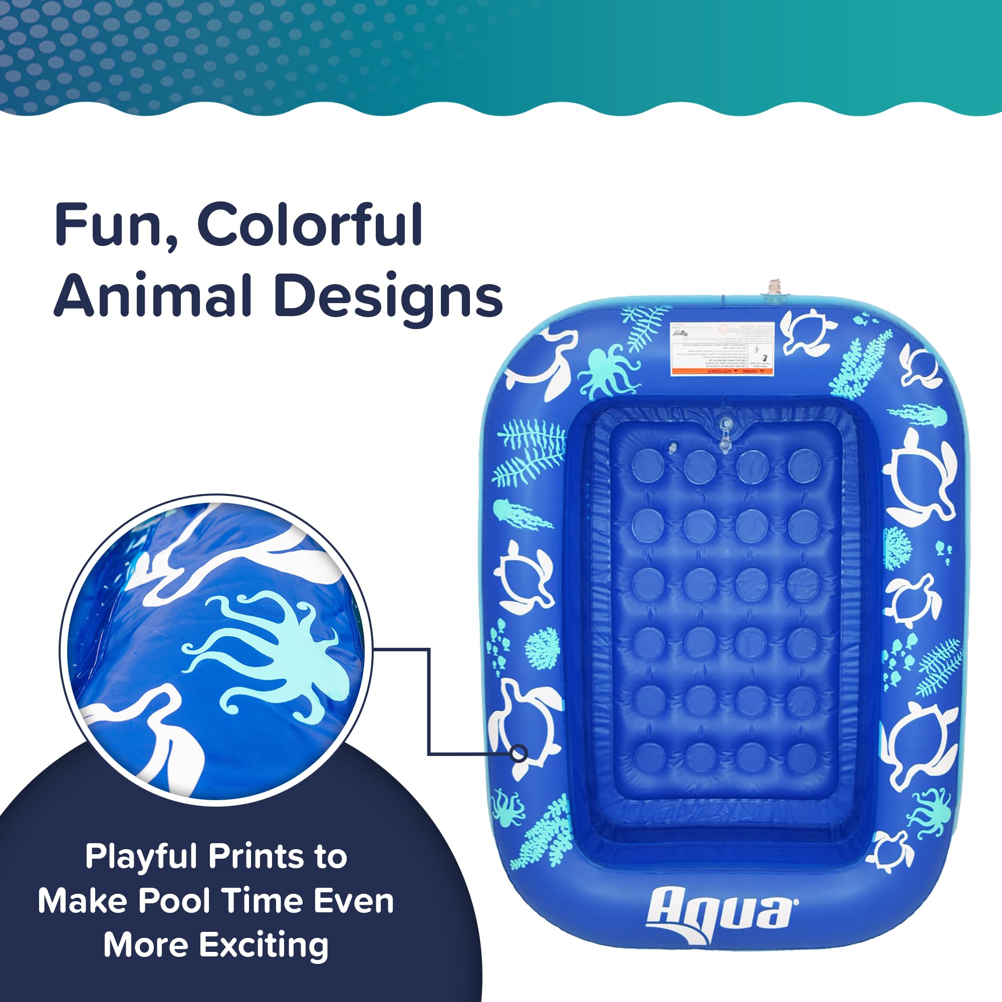 Aqua Inflatable Tanning Pool Lounger, Premium Pool Float with Cupholders and Removeable Pillow for Relaxation and Fun - Image 5