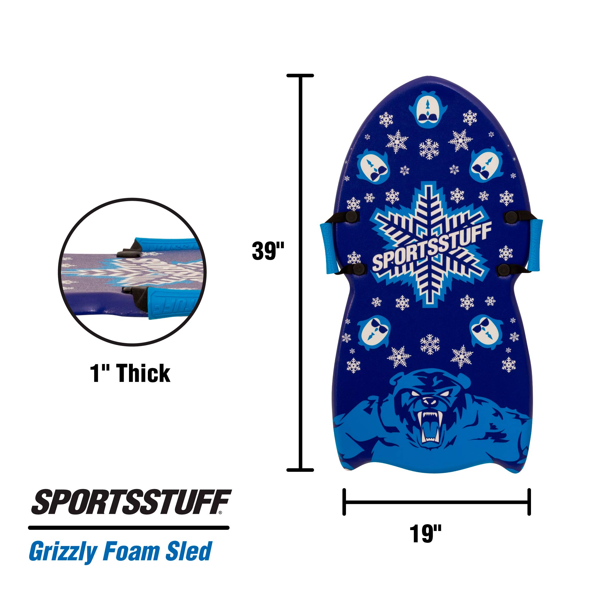 SportsStuff Grizzly - 1 Person Foam Sled , Black , 39" Sled - Image 5