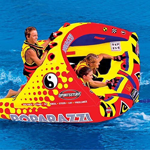 SPORTSSTUFF Poparazzi 1-3 Rider Towable Tube for Boating, Red - Image 4
