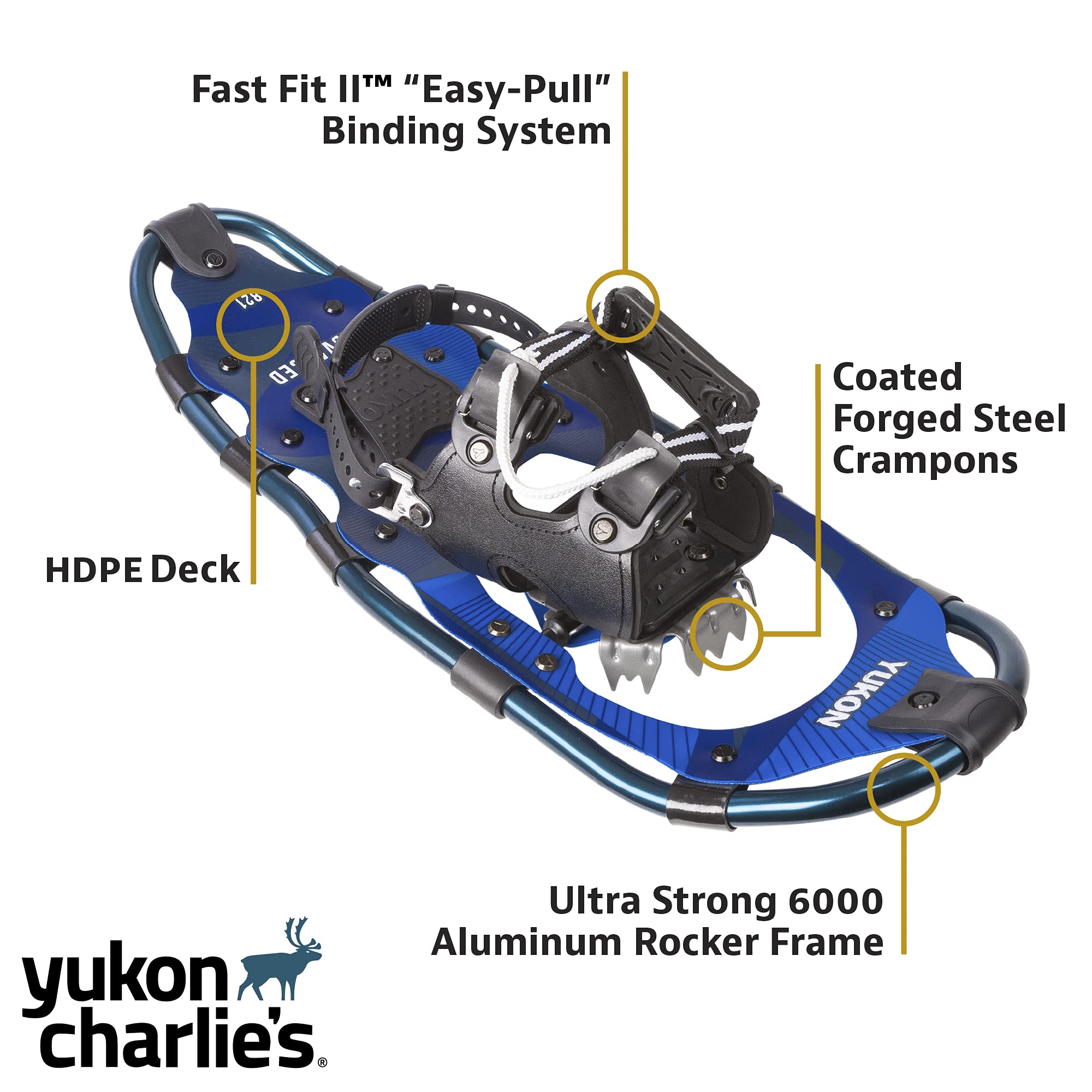 Yukon Charlie's Advanced Snowshoe Kit, Includes Snowshoes, Trekking Poles and Travel Bag - Image 3