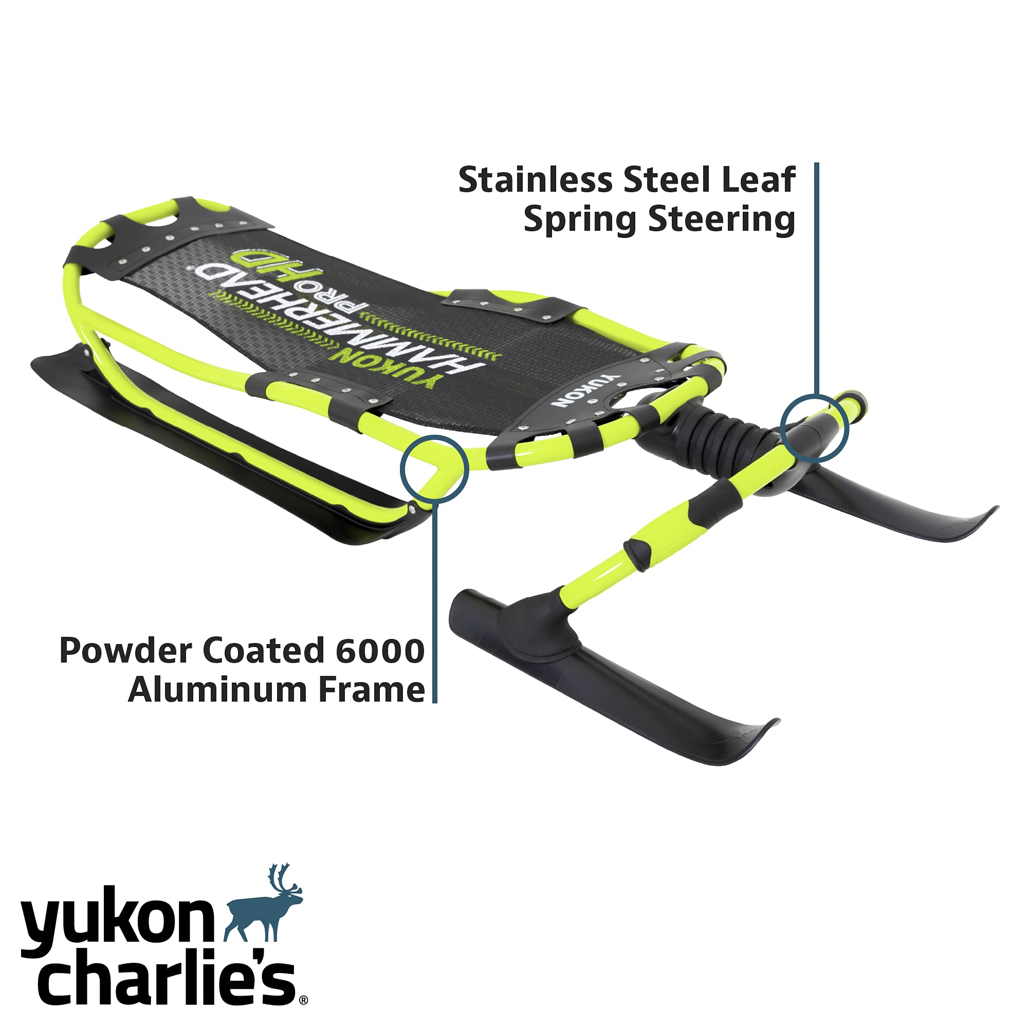Yukon Charlie's Hammerhead Pro HD Sled | Single Rider, Speed and Steering Control, 52-inch x 22-inch - Image 3