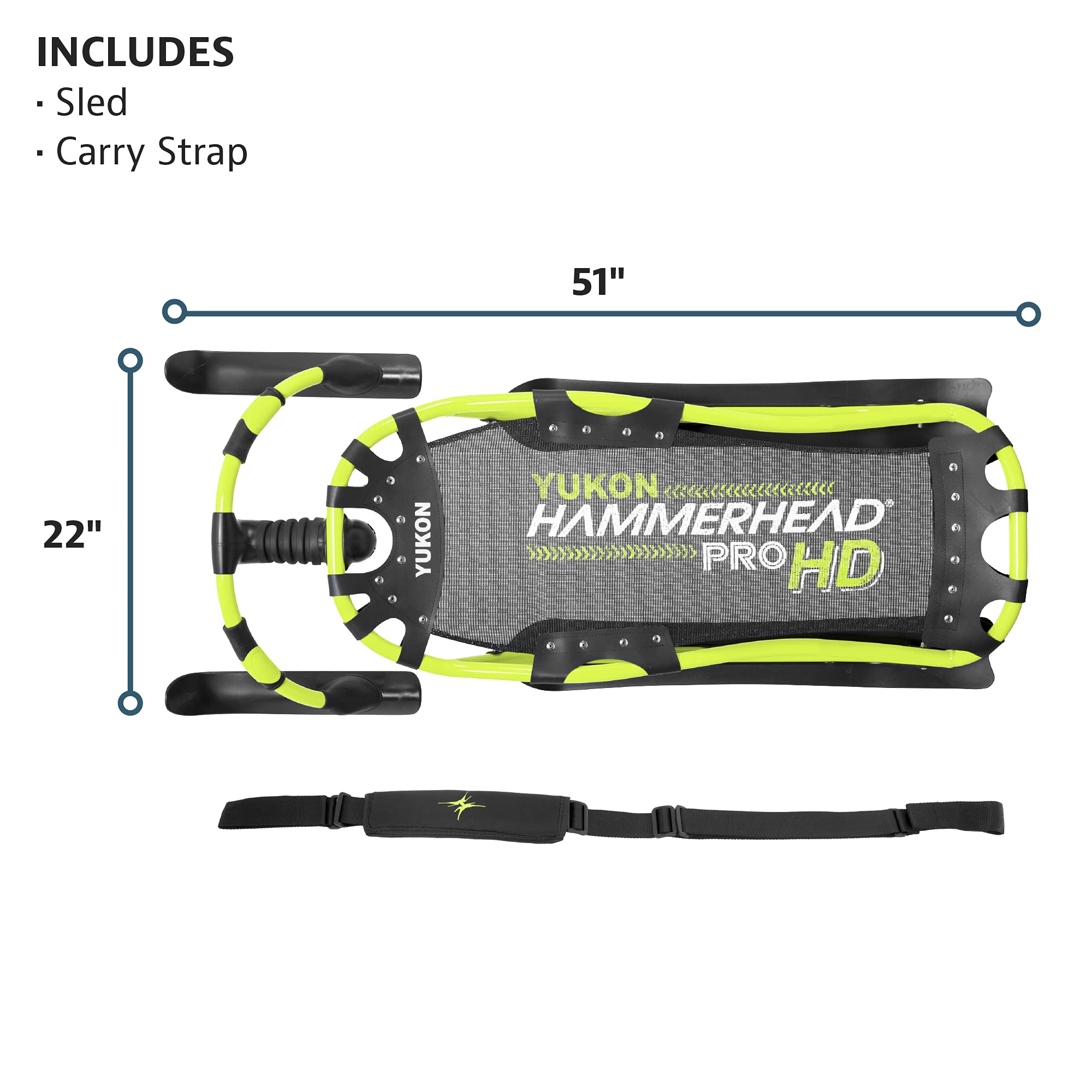 Yukon Charlie's Hammerhead Pro HD Sled | Single Rider, Speed and Steering Control, 52-inch x 22-inch - Image 5