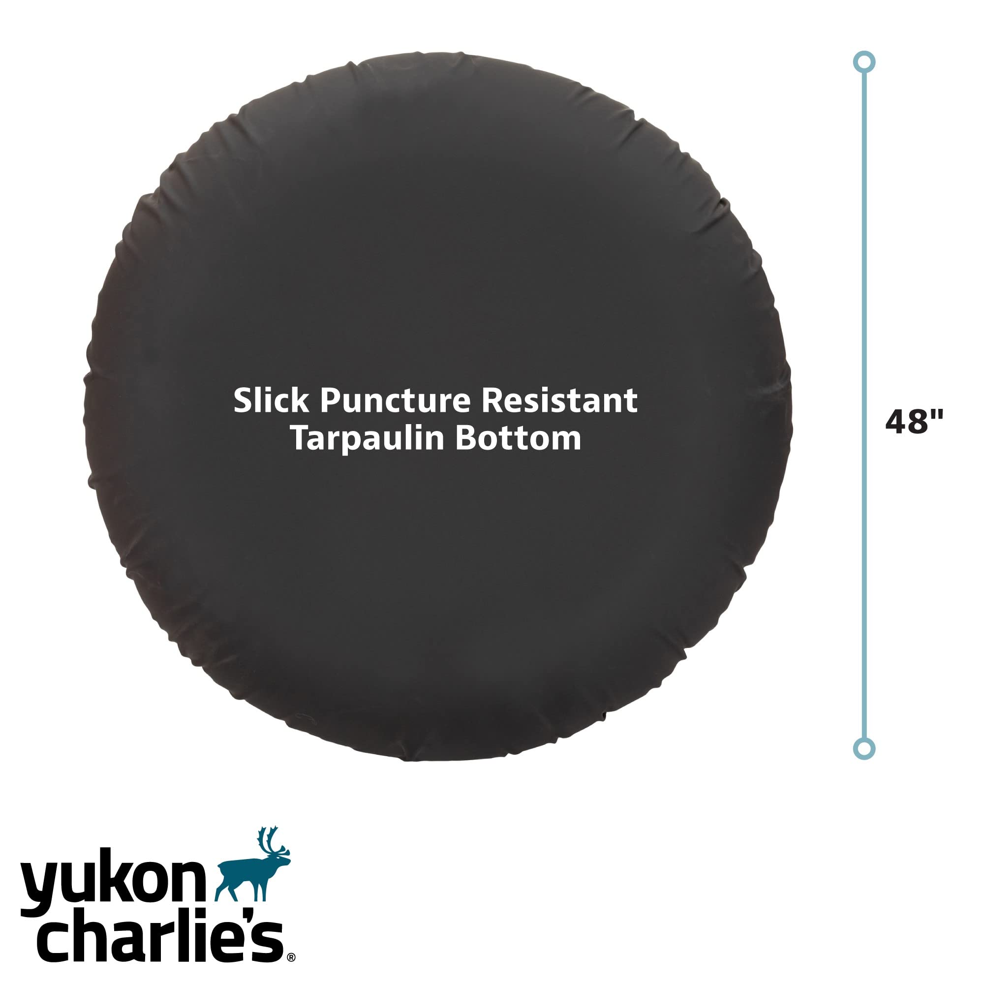 Yukon Charlie's Inflatable Snow Tube 46” – Heavy-Duty Snow Sled with Polyester Cover, Slick PVC Bottom, and Foam Handles – Perfect for Kids Ages 7+ - Image 6