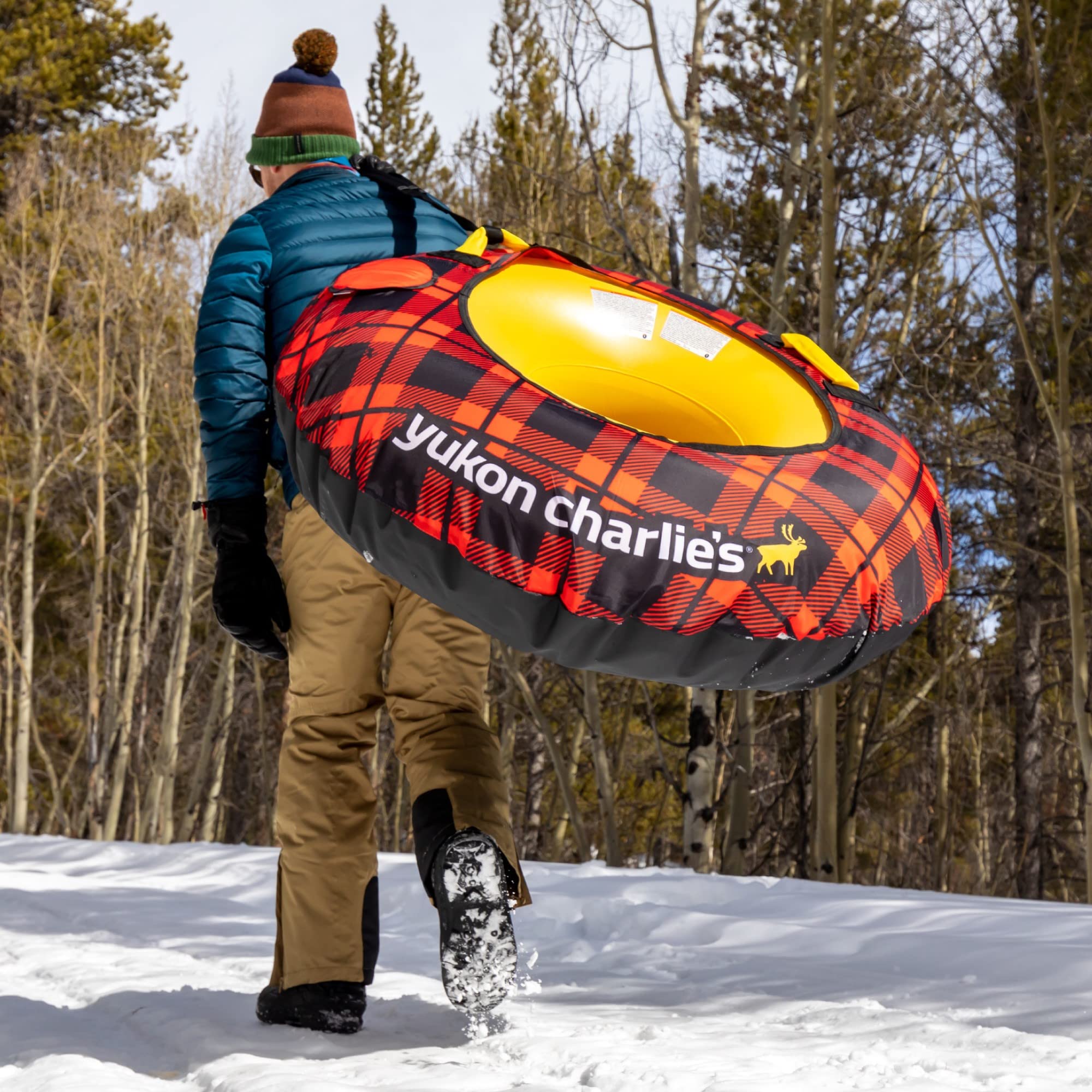 Yukon Charlie's Inflatable Snow Tube 46” – Heavy-Duty Snow Sled with Polyester Cover, Slick PVC Bottom, and Foam Handles – Perfect for Kids Ages 7+ - Image 7