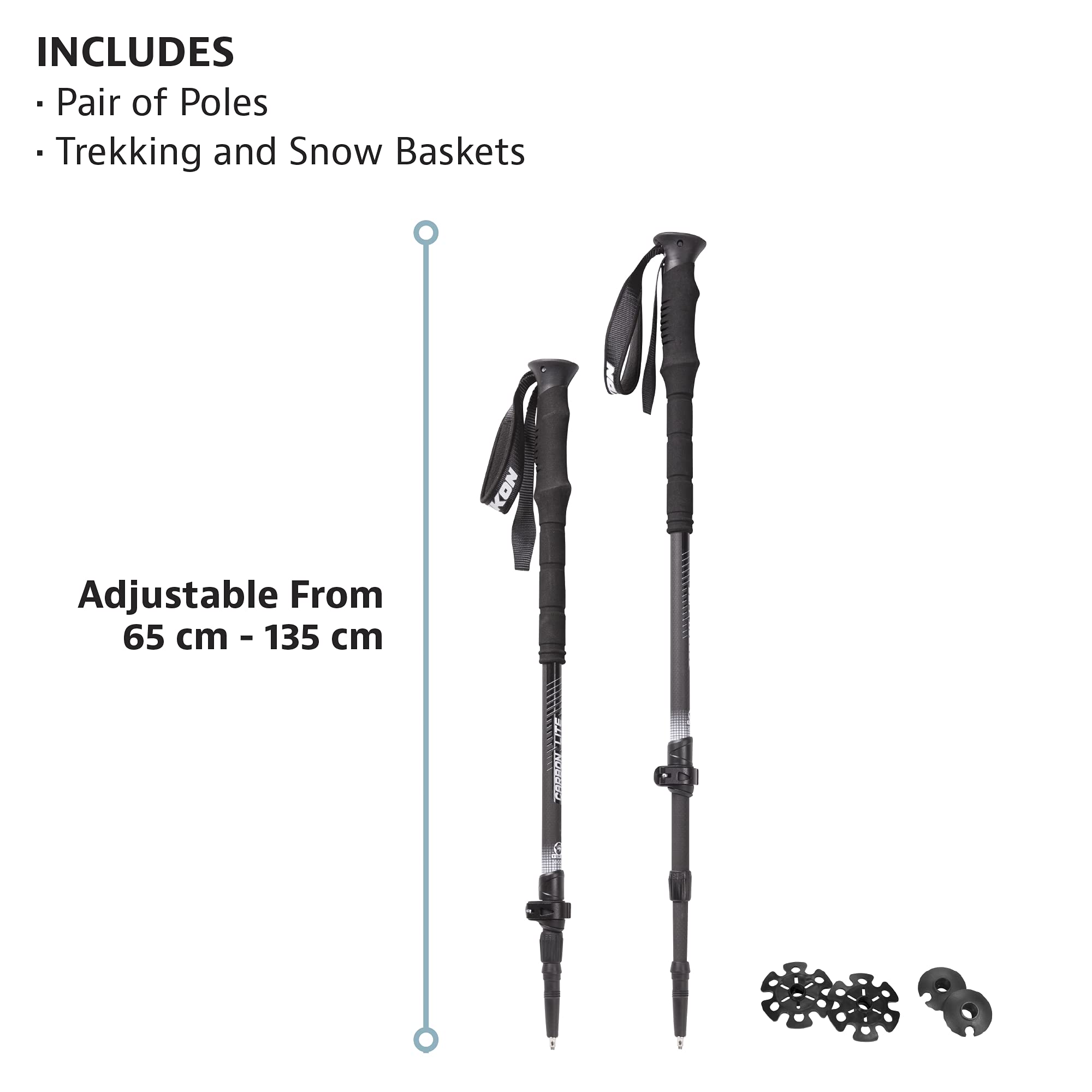 Yukon Charlie's Sherpa Trekking Poles, Twist Lock Adjustment System, Hiking Poles and Snow Baskets, Multiple Styles & Sizes - Image 5