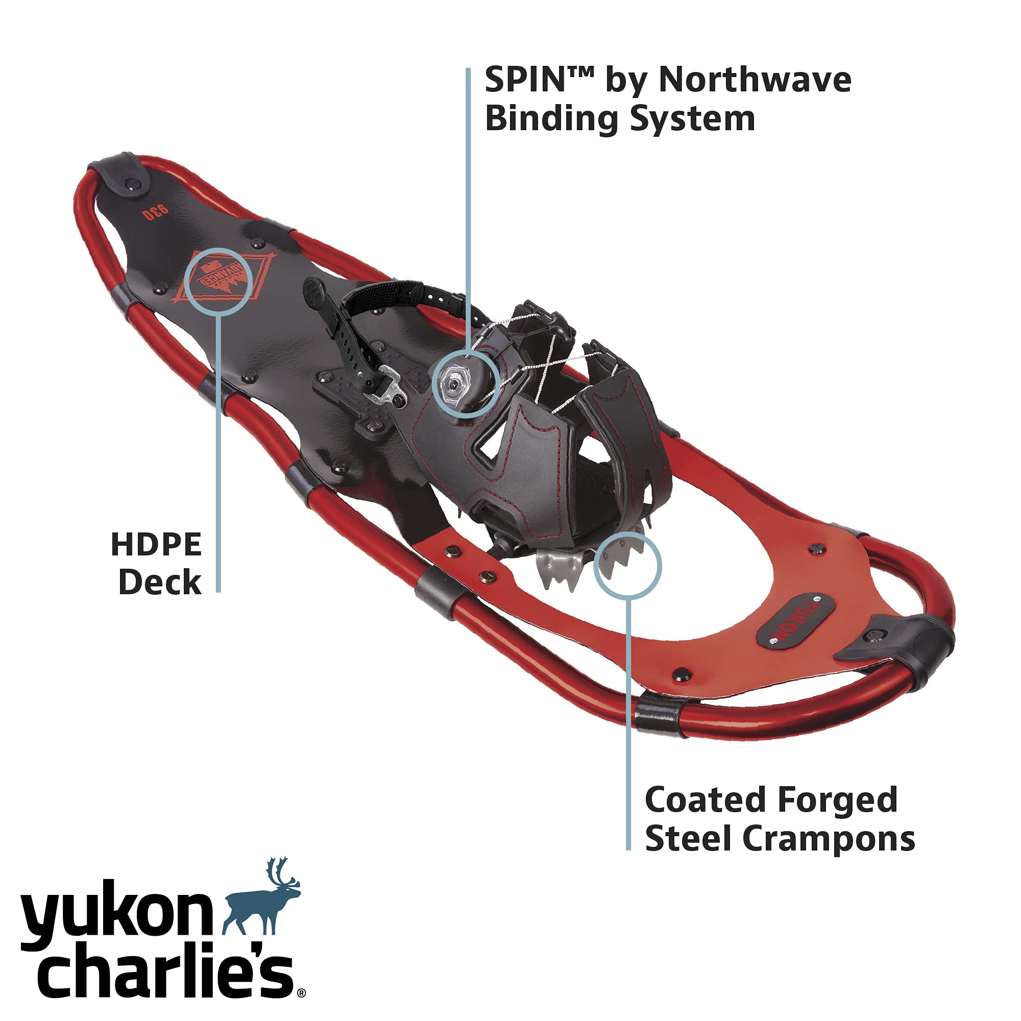 Yukon Charlie's Yukon Charlies Advanced Spin Snowshoe, 930,Red - Image 3
