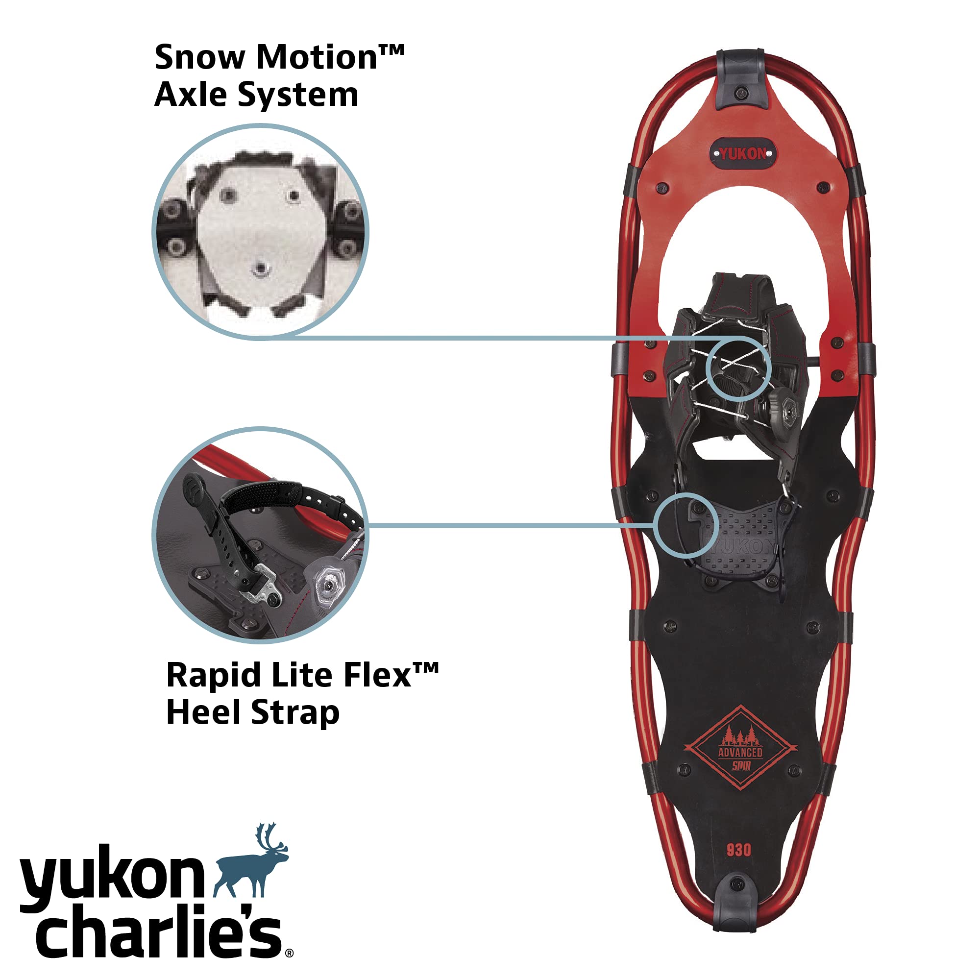 Yukon Charlie's Yukon Charlies Advanced Spin Snowshoe, 930,Red - Image 4